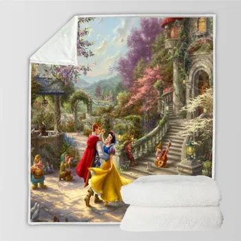 Dovanos Draugei, Princas ir Sniego Baltos spalvos Antklodė Vasaros Lovos Antklodė Miegamasis Apdailos Minkšta Rapunzel Antklodė Mesti ant Lovos