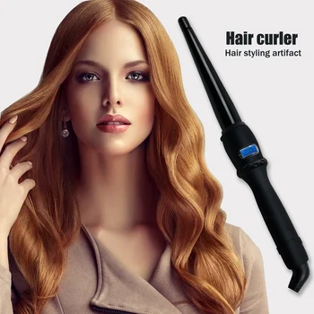 1 Colio Kriaušių Žiedų Kūgio Plaukai Garbanoti Geležies Elektros Hair Curler Roller Toli Infraraudonųjų Garbanos Plaukų Styler Didelių Bangų Garbanoti Lazdelė