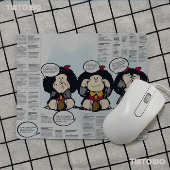 Neklaužada Mafalda Mažos Pelės Mygtukai PC Kompiuteris Kilimėlis Sklandžiai Rašymo Bloknote Staliniai kompiuteriai Mate Žaidimų Pelės Mygtukai Anime Pelės Mygtukai