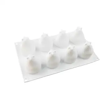 8 Tinklelis Silikono 3D Vaisių Formos Tortas Pelėsių Putėsiai Desertas Pelėsių, Kriaušės, Šokoladas, Pyragaičiai Pelėsis 
