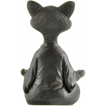 Naujas Įnoringas Juoda Buda Katės Statulėlės, Meditacija, Joga Kolekcines, Happy Cat Dekoro Meno Skulptūrų Sodas Statulos Namų Dekoro