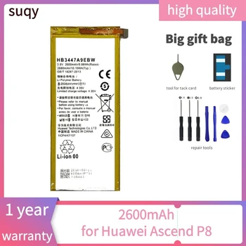 Suqy Mobiliojo Baterija Huawei Ascend P8 GRA-L09 VPS-UL00 CL00 TL00 UL10 Įkraunamos Baterijos mobiliųjų telefonų, Bateria Baterijos