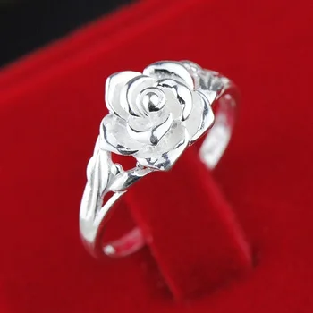 925 Sterlingas Sidabro Gėlių Formos Žiedai Moterims, Elegantiška Ponia Sužadėtuvių Žiedai Dideli, Sidabro Papuošalai, Dovanos Draugei, 2021