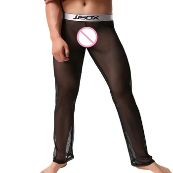 Matyti Per Akies Ruožas Kelnės Sexy Vyrų Apatiniai Sleepwear Kelnės Skaidrus Vyrų Kelnės Homewear Pajama Vien Sweatpants