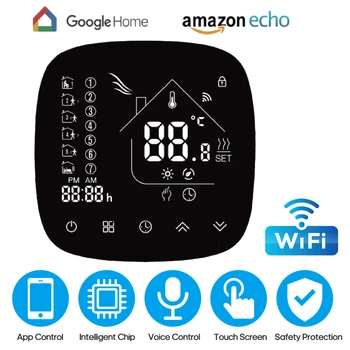 Wifi Termostatas su Touchscreen Programuojamas Termostatas Temperatūros Reguliatorius Vandens/garo Katilų Šildymo echo 