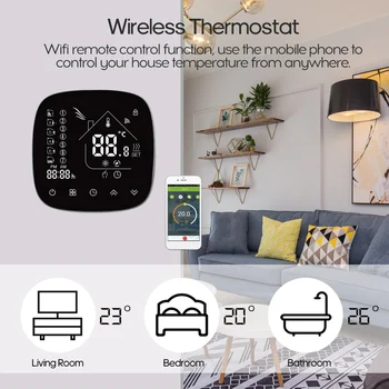 Wifi Termostatas su Touchscreen Programuojamas Termostatas Temperatūros Reguliatorius Vandens/garo Katilų Šildymo echo 