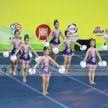 Cheerleader Konkursas Kostiumas Dailiojo Čiuožimo Suknelė Vaikų Vaikai Klubų Elegantiškas Aerobikos Komanda Cheerleaders Fancy Dress Vienodas