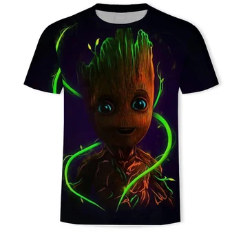 Juokinga Groot Globėjai Galaxy Vyrų 3D marškinėliai Atsitiktinis Trumpas Rankovės Mados Spausdinimo Marškinėlius Vaikai Gražių Animacinių filmų Marškinėliai