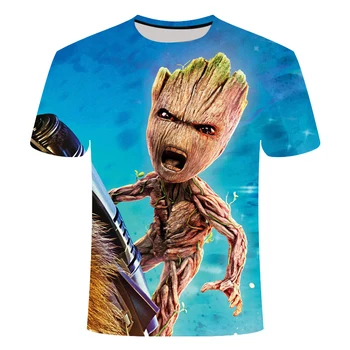Juokinga Groot Globėjai Galaxy Vyrų 3D marškinėliai Atsitiktinis Trumpas Rankovės Mados Spausdinimo Marškinėlius Vaikai Gražių Animacinių filmų Marškinėliai