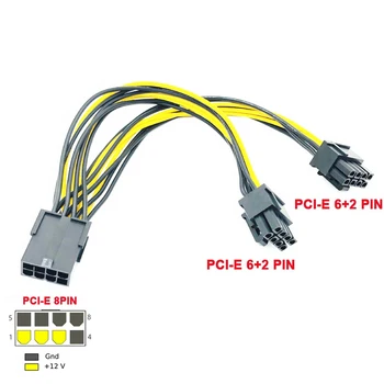 PCI-Express PCIE 8 Pin, Dual 8 (6+2) Pin VGA Grafinio Vaizdo Kortelės Adapteris, Maitinimo Kabelis 20cm už BTC Bitcoin Miner Kasyba