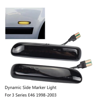 Automobilių Rūkyti LED Dinaminis Šoninis Gabaritinis Žibintas Posūkio Signalo Indikatorių BMW 3 Serija E46 Coupe1997-2001