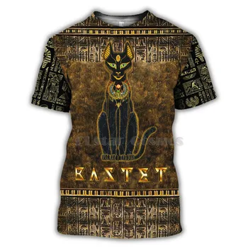 Paslaptingas retro senovės namas Egiptas totem 3d atspausdintas t-shirt 2021 m. vasaros vyrų ir moterų Harajuku trumpomis rankovėmis