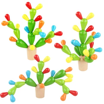 Montessori Sąvoka Ankstyvojo Švietimo Žaislai Dygliuotas Kriaušių Mediniai Blokai Žaisti Kaktusas Žaislai Vaikams
