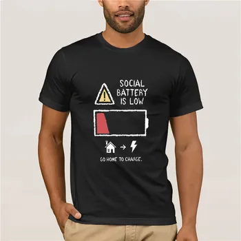 Medvilnės mados 2020 tendencija T-shirt Žemas Socialinis Baterija Spausdinti vyriški Marškinėliai trumpomis Rankovėmis