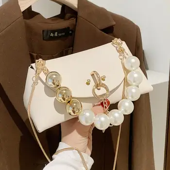 Sweet Lady Perlas Mini Tote maišą, 2021 m. Pavasarį Naujas Hhigh-kokybės PU Oda Moterų Dizaineris Rankinės Grandinės Petį Krepšys