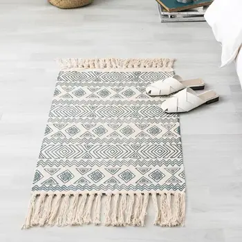 Šiaurės medvilnės ir lino grindų kilimėliai etninės stiliaus kilimas durų žengia kilimėliai prie durų miegamojo balkonas neslidus kilimėlis namų Bohemijos