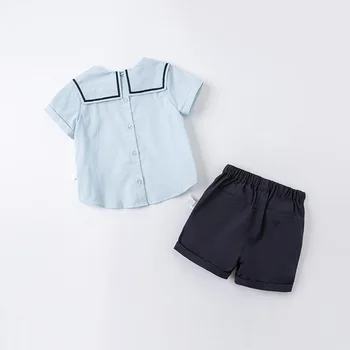 DB16908 dave bella kūdikių berniukų vasaros atsitiktinis raidžių drabužių rinkiniai vaikams berniukas mados trumpas rankovės komplektai vaikams 2 vnt kostiumas