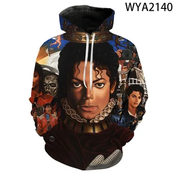 Naujas Michael Jackson Vyrų, Moterų, Vaikų, Palaidinės Mens Hoodies Streetwear 3D Atspausdintas Atsitiktinis sportiniai Kostiumai Gobtuvu Megztinis Viršūnės