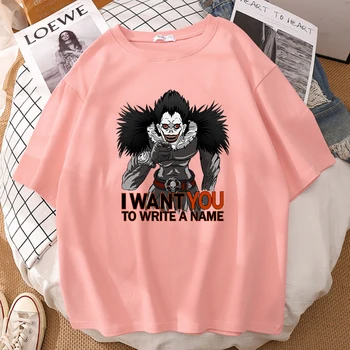 Death Note Spausdinimo Moteriški Marškinėliai Įrengtas Įgulos Kaklo Naujas Trumpomis Rankovėmis, Laisvi Paprastumo Streetwear Estetinės Didelis Dydis, T-Marškinėliai