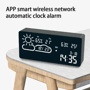LED Skaitmeninis Laikrodis-Žadintuvas Darbalaukio Lentelė Skaitmeniniu Termometru Ir Drėgmės Amžiną Kalendorių Funkcija, LED Apšvietimas Smart Home