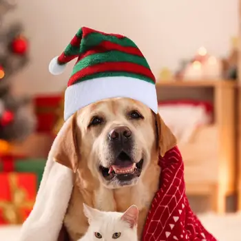 Pet Dryžuotas Kalėdų Skrybėlę, Šilto Vėjo Pet Skrybėlės Reguliuojamas Katė Atostogų Bžūp Šunų Kalėdos Galvos Apdangalai, Šunų Reikmenys