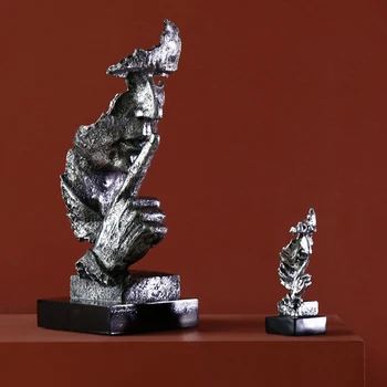 Šiaurės Abstrakčiai Tyla-Aukso Statula Namų Puošybai Dervos Šiuolaikinio Meno Skulptūros, Statulėlės Stalo Apdaila, Baldai Artware