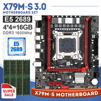 X79 motininė Plokštė Nustatyti ir Xeon E5 2689 CPU su 4*4 GB 1 600MHZ REG ECC Ram USB3.0 LGA2011 SATA3 PCI-E NVME M. 2 Lizdas
