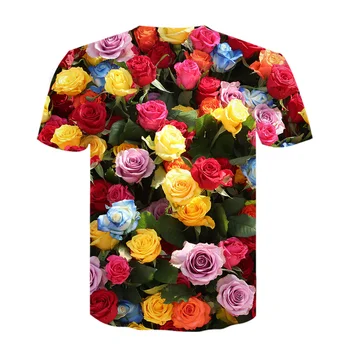 Marškinėliai Vyrams Gėlių Marškinėlius Hip-Hop Tee 3d Print T-shirt Cool Vyrų, moterų Drabužiai Atsitiktinis Viršūnes palaidinukė marškinėliai vyrams drabužius Viršūnės