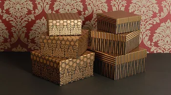 Pakuotėje yra 3 Pakuotės Aukso Metalines Dovanų Dėžutes Su Dangteliais Kieto Kartono saugojimo dėžutė papuošalų organizatorius stačiakampio konteinerio