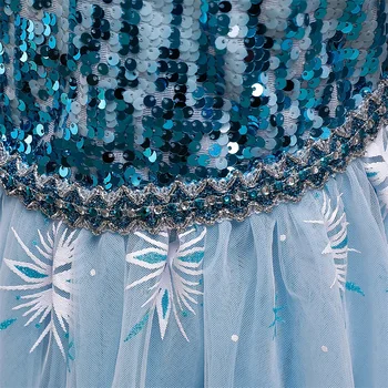 Naujas Mados Blue Fantazija Suknelė Baby Girl Dress Gimtadienio Sniego Karalienė Dress Kostiumai, Elegantiški Mielas Princesė Suknelė, Dydis 4-10T