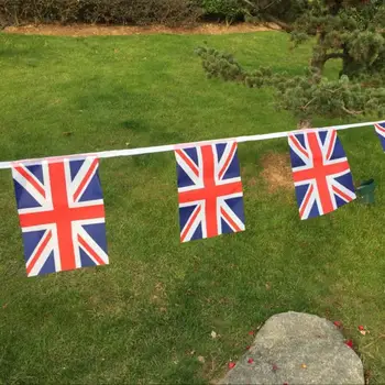 38pcs 10 Metrų Didžiosios Britanijos Vėliava, Šalis Dekoro Britų Jack Tėvynės Lauko Sodo Festeval baras apdailos string vėliavas