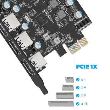 USB 3.0 5-Port PCI Express Plėtros Kortelę su Vidaus USB 3.0 19-Pin Jungtis KOMPIUTERIO 