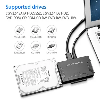 USB 3.0 prie SATA IDE ATA Duomenų Adapteris 3 in 1 PC Laptop 2.5