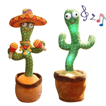 Kaktusas Pliušinis Žaislas Elektros Dainavimo 120 Dainų, Šokių Ir Sukimo Kaktusas Šviesos Įrašymo Mokymasis Kalbėti Sukimo Pliušinis Žaislas