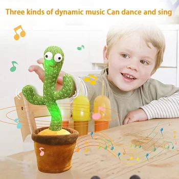 Kaktusas Pliušinis Žaislas Elektros Dainavimo 120 Dainų, Šokių Ir Sukimo Kaktusas Šviesos Įrašymo Mokymasis Kalbėti Sukimo Pliušinis Žaislas