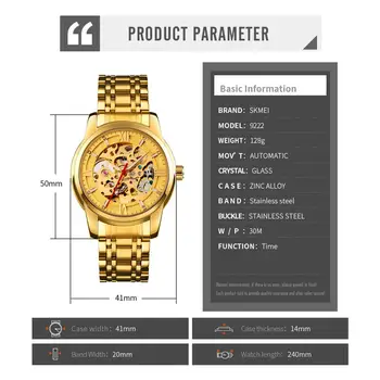 Mados Prekės ženklo Prabangus Aukso Mechaninis laikrodis Prekės Automatinis Mechaninis laikrodis Vyrams ClockBusiness Vyrų Laikrodis Nerūdijančio Plieno