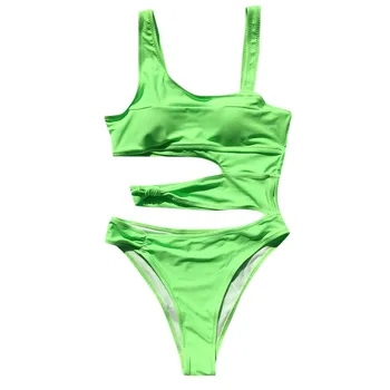Nuo Peties Moterų Kietas Gabalas maudymosi kostiumėlį Bikini Tuščiaviduriai Iškirpti Aukšto Juosmens Seksualus maudymosi kostiumėlį, maudymosi Kostiumėliai, Paplūdimio Maudymosi Kostiumas