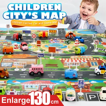 Vaikams Žaisti, Mat Miesto Kelių Pastatų Stovėjimo Žemėlapis Žaidimo Scenos Namų Eismo Žemėlapis Vaikams Kilimų Žemėlapis Švietimo Žaislai Vaikams, Kūdikių Dovanos#4