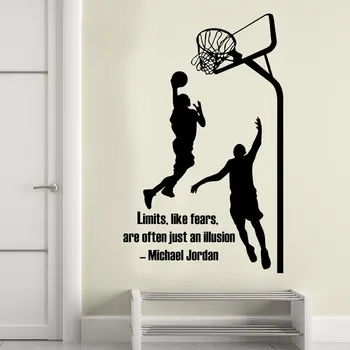 Krepšinio vinilo sienos lipdukas sportas krepšinio berniukas krepšelį sienos meno vaikų kambario sienų apdaila namo kambarį apdaila l06