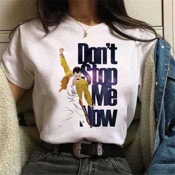 90-ųjų Grafikos Viršūnes Tees Maycaur Freddie Mercury Karalienė Grupė Moterų Marškinėliai Harajuku Derliaus Ullzang T-shirt Mados Karalienė Marškinėlius