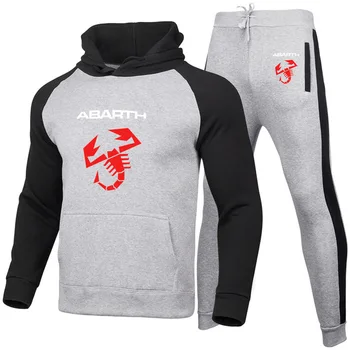 2020 m. Pavasarį, Rudenį Vyrų Hoodie Abarth Logotipas Atsitiktinis Colorblock Aukštos Kokybės Medvilnės vyriškos Striukės Sportinės aprangos Kostiumas