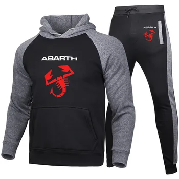 2020 m. Pavasarį, Rudenį Vyrų Hoodie Abarth Logotipas Atsitiktinis Colorblock Aukštos Kokybės Medvilnės vyriškos Striukės Sportinės aprangos Kostiumas