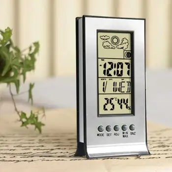 Skaitmeninis Termometras su Drėgmėmačiu LCD Elektroninių Lauko Temperatūros Patalpoje Drėgmė Stebėti Kambario Žadintuvas