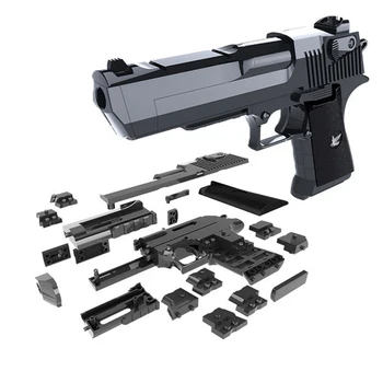 2021 Naujos statybos blokus žaislai ginklas žaislai ginklą Desert Eagle ir Revolveris wtih kulka plastikinis pistoletas modelio vaikų berniukų dovana