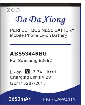 Naujas 2650mAh AB553446BU, Telefono Baterija samsung E2652 C3300 E1110C E3300,S5150 B100 L250 M128 M628 W539 X989 SGH-L258 baterija