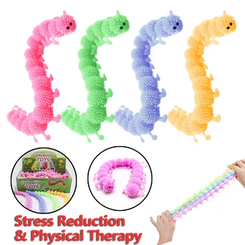 16 Mazgų Caterpillar Mažina Stresą Žaislas Fizioterapija Spaudai Streso Kawaii Žaislų, Kad Vaikas Globles Žaislas Zabawka