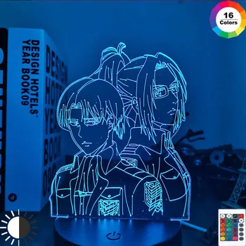 Išpuolis Titan Akrilo 3d Lempos Hange Zoe Namų Kambario Dekoro Šviesos Vaikui Dovana Hange Zoe LED Nakties Šviesos Anime