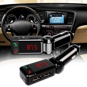 Bevielis Automobilinis Handfree LCD FM Siųstuvas Dual USB car auto Kroviklis Mp3 Grotuvas, AUX, USB, SD Įkroviklis FM Moduliatorius