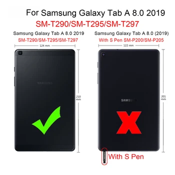 Atsparus smūgiams Vaikai Saugiai PC Silicio Hibridas Stovėti Padengti Case For Samsung Galaxy Tab 8.0 2019 T290 T295 SM-T290 SM-T295 Tablet #S