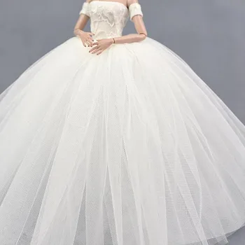 Lėlės Vestuvių Suknelė Drabužius Pasakų Princesė Vestuvių Suknelė Su Purus Suknelė, Mados Lėlės Suknelė Elegantiškas Kostiumas Lady 11,5 Colių
